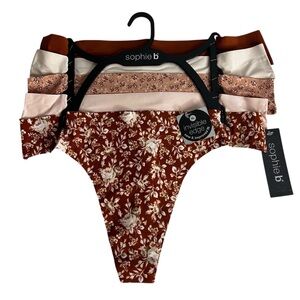 Sophie b. Women’s Panties Sz XL Lot/5 Thongs No Show Panty Lines Invisible Edge
